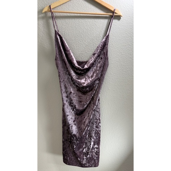 Y2K Velvet Babydoll Slip Dress L Bodycon Fairy Grunge Whimsical VTG Made In USA - Picture 2 of 6